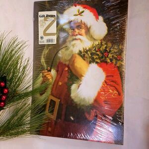 2 Vintage Old World Santa Claus Christmas Gift Boxes 1990s NIP Ideal Robe Boxes